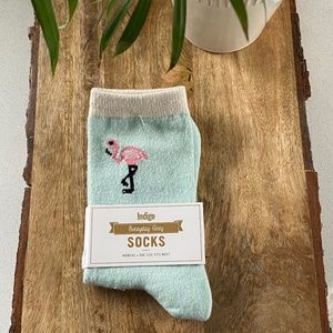 Indigo Everyday Cozy Flamingo Socks NWT